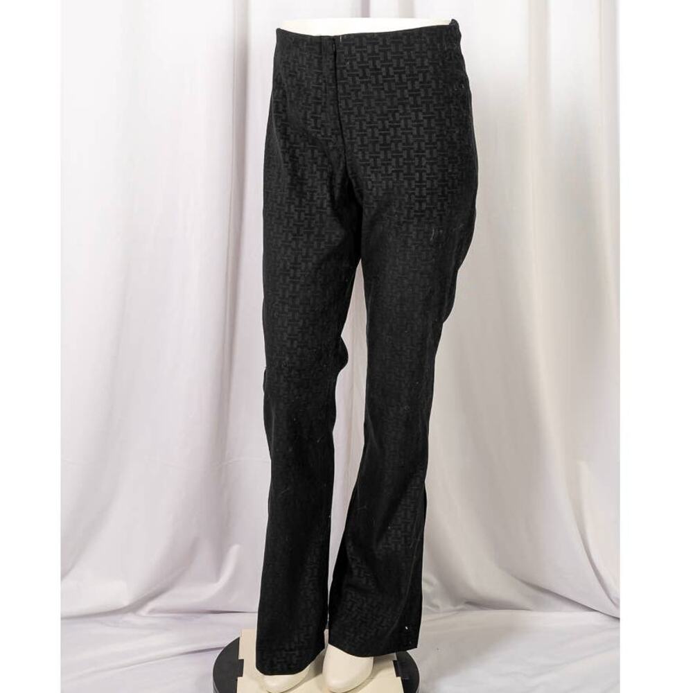 Tempo Paris Black split legged bell printed slacks size 6